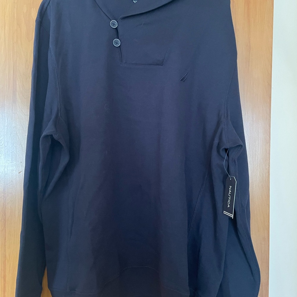 NWT Nautica Men's Navy Blue Shawl Collar Sweater
